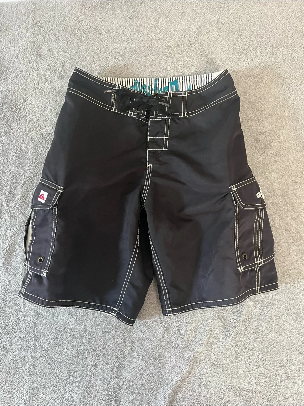 Quiksilver Kids’ Black Boardshorts with Contrast Stitching